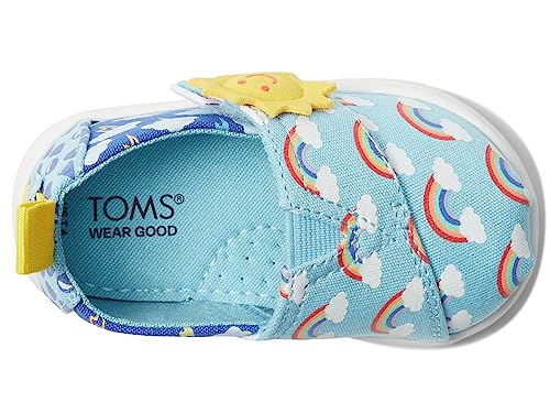 TOMS Boy's Girl's Classic Alpargata Loafer Flat, Blue Glow-in-Dark Sunny Weather, 8 UK Child