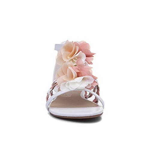 Lilley Girls Floral Flat Sandal in White - Size 12 Child UK - White