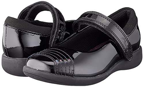 Clarks Girl's Etch Beam K Ballet Flat, Black, 12 UK Child