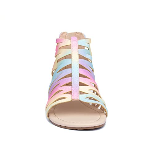 Lilley Girls Rainbow Glitter Zip Up Sandals - Size 13 Child UK - Multicolour