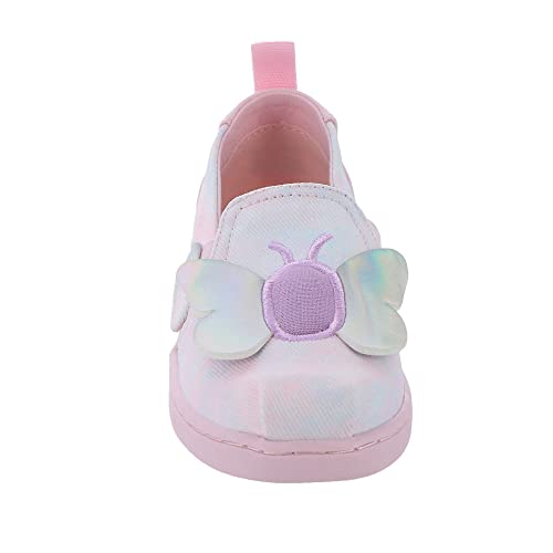 TOMS Boy's Girl's Alpargata Twin Gore Loafer Flat, Dark Pink, 8 UK Child