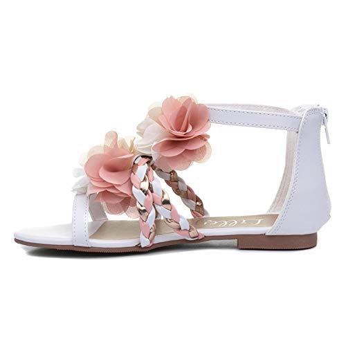 Lilley Girls Floral Flat Sandal in White - Size 12 Child UK - White