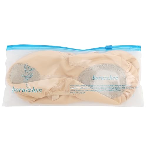 Girls Ballet Shoes Canvas Ballet Slipper Leather Split Sole Gymnastic Dance Flat Shoes for Women Children Adults Beige 5.5 UK