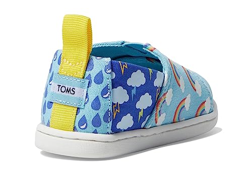 TOMS Boy's Girl's Classic Alpargata Loafer Flat, Blue Glow-in-Dark Sunny Weather, 8 UK Child