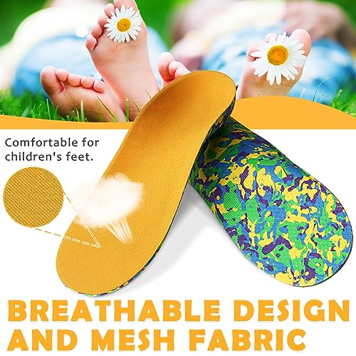 Ailaka Kids Orthotic Arch Support Insoles, Toddler Flat Foot EVA Cushioning Athletic Inserts, Children Shoe Inserts for Plantar Fasciitis, Feet Heel Pain Relief