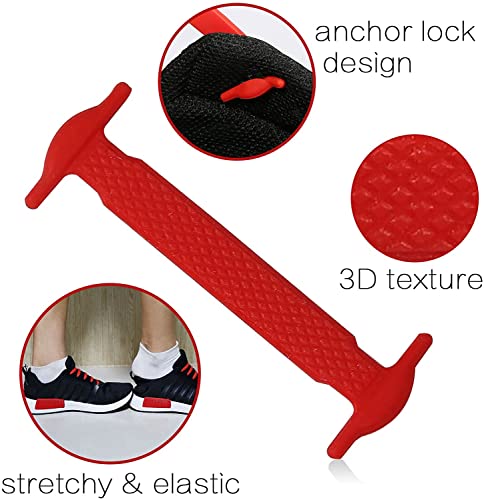 No Tie Laces for Kids and Adults, Elastic Laces for Trainers, Silicone Tieless Flat Shoelaces, Athletic Running Shoe Laces for Sneaker Boots Board Shoes and Casual Shoes-White
