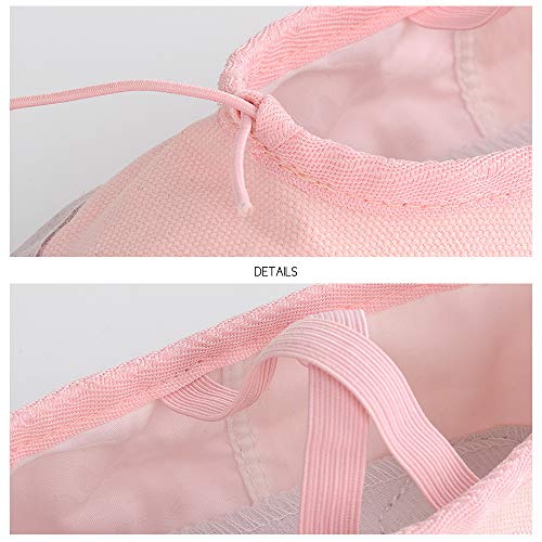 Soudittur Girls Ballet Shoes Pink Canvas Split Sole Dance Slippers Yoga Flats Gymnastic Shoes for Children/Kids/Women/Adults/Boys/Toddler (8.5 UK Child)