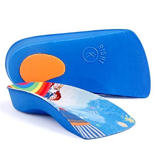 3/4 Length Insoles for Kids, Orthotic Kids Insoles Arch Support Childrens Insoles for Kids’ Flat Feet, Plantar Fasciitis, Pronation, Heel Pain