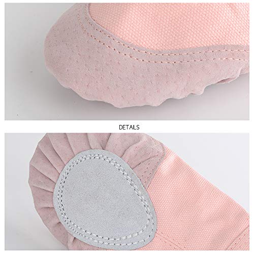 Soudittur Girls Ballet Shoes Pink Canvas Split Sole Dance Slippers Yoga Flats Gymnastic Shoes for Children/Kids/Women/Adults/Boys/Toddler (8.5 UK Child)
