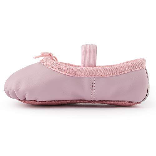 Bezioner Ballet Shoes Leather Ballet Flats Full Sole Dance Slippers for Girls Toddlers Women Pink 7 UK Child