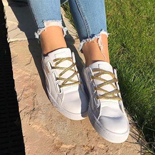 Smart Laces 80cm / 31" Long Gold Flat Metallic Sparkle Glitter Shoe laces, Ideal Shoelaces for Kids Girls Childrens & Womens Converse, Nike, Adidas, Vans Trainer