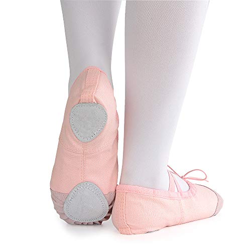 Soudittur Girls Ballet Shoes Pink Canvas Split Sole Dance Slippers Yoga Flats Gymnastic Shoes for Children/Kids/Women/Adults/Boys/Toddler (8.5 UK Child)