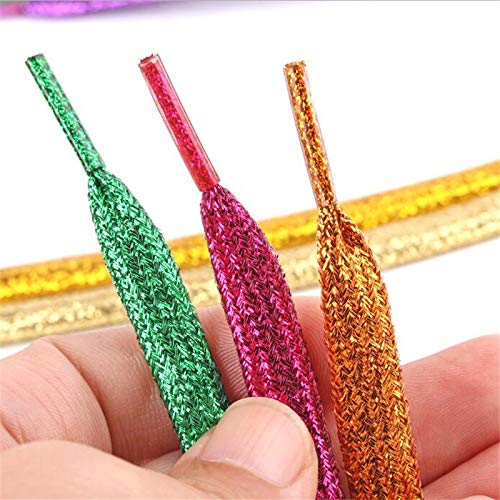 Smart Laces 80cm / 31" Long Gold Flat Metallic Sparkle Glitter Shoe laces, Ideal Shoelaces for Kids Girls Childrens & Womens Converse, Nike, Adidas, Vans Trainer