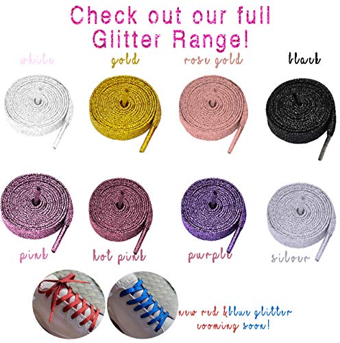 Smart Laces 80cm / 31" Long Gold Flat Metallic Sparkle Glitter Shoe laces, Ideal Shoelaces for Kids Girls Childrens & Womens Converse, Nike, Adidas, Vans Trainer