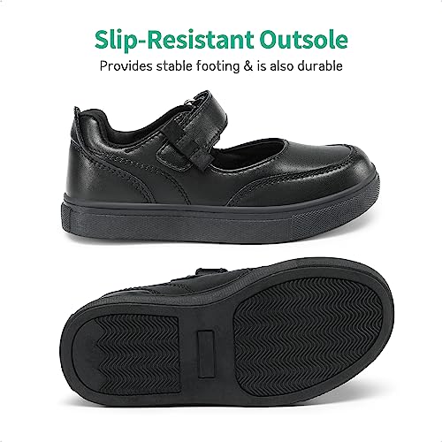 DREAM PAIRS Kids Mary Janes Boys Girls Toddlers Sneakers Soft School Shoes Durable Walking Daily Casual Flat Shoes SDFS2323K,Black,Size 10 UK Child/11 US Little Kid