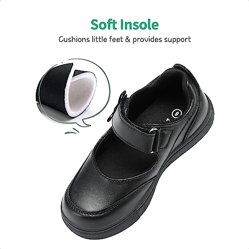 DREAM PAIRS Kids Mary Janes Boys Girls Toddlers Sneakers Soft School Shoes Durable Walking Daily Casual Flat Shoes SDFS2323K,Black,Size 10 UK Child/11 US Little Kid