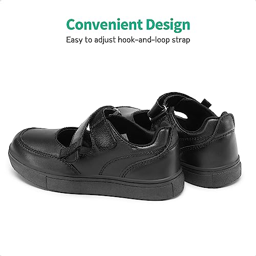 DREAM PAIRS Kids Mary Janes Boys Girls Toddlers Sneakers Soft School Shoes Durable Walking Daily Casual Flat Shoes SDFS2323K,Black,Size 10 UK Child/11 US Little Kid