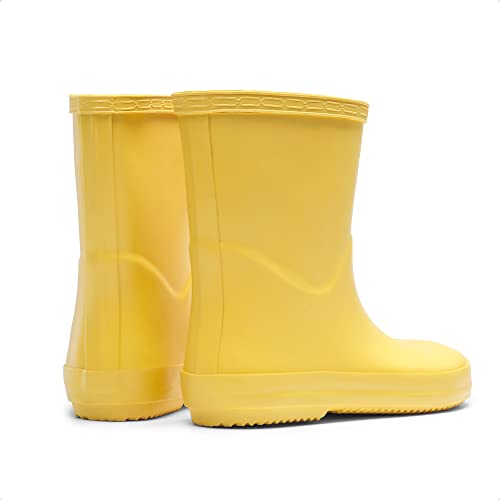 DREAM PAIRS Kids Wellies Boys Girls Wellington Boots Yellow Waterproof Non-Slip Short Rain Boots Toddler/Little Kid/Big Kid,SDRB2203K-E,13 UK Child/32 (EUR)