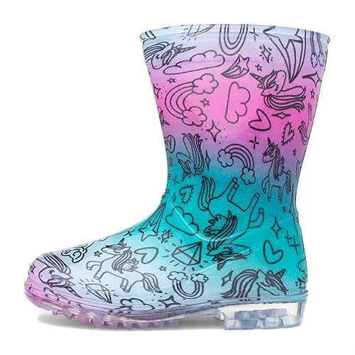 Zone - Hail Kids 2 Tone Unicorn Print Welly - Size 10 Child UK - Multicolour