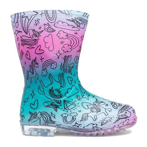 Zone - Hail Kids 2 Tone Unicorn Print Welly - Size 10 Child UK - Multicolour