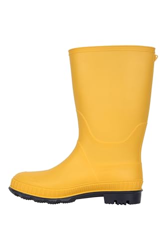 Mountain Warehouse Plain Kids Wellies - Waterproof, Soft Jersey Lined Wellington Boots with Gripped Sole for Boys & Girls - for Spring Summer, Rain, School, Outdoors Mustard Kids Shoe Size 11 UK