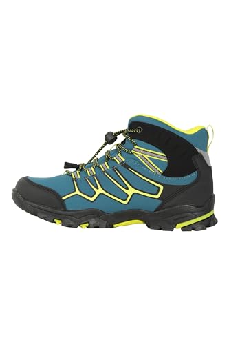 Mountain Warehouse Soft-Shell Kids Boots - Lightweight, Durable & Breathable Synthetic Upper with Mesh Lining & Good Grip - for Spring Summer, Travel & Outdoors Dark Teal Kids Shoe Size 4 UK