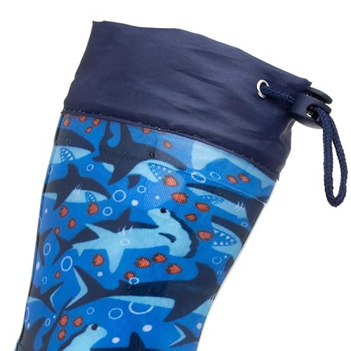 Zone - Kids Splash Navy Shark Welly - Size 13 Child UK - Blue