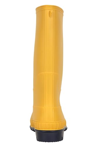 Mountain Warehouse Plain Kids Wellies - Waterproof, Soft Jersey Lined Wellington Boots with Gripped Sole for Boys & Girls - for Spring Summer, Rain, School, Outdoors Mustard Kids Shoe Size 11 UK