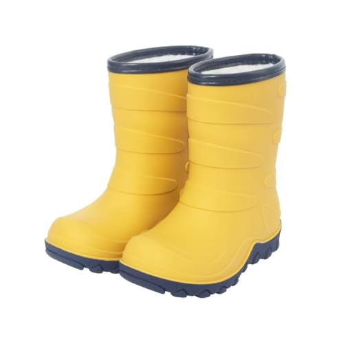 FUNCOO PLUS Kids Lined Wellies, Girls Boys Winter Warm Fleece Rain Boots Children Snow Boots Wellington Boots Size 12 UK Child