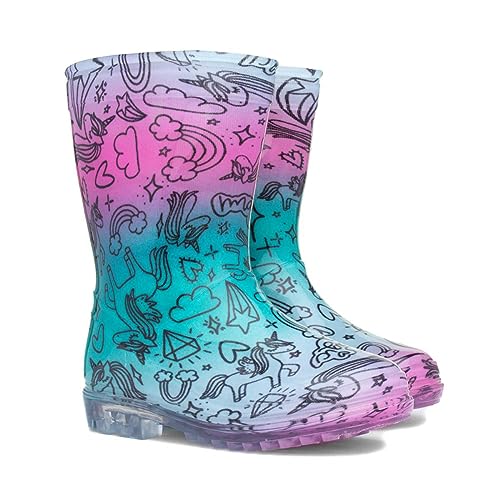 Zone - Hail Kids 2 Tone Unicorn Print Welly - Size 10 Child UK - Multicolour
