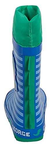 Peppa Pig Boys George Pig Tie Top Wellington Boots Kids Dino Wellingtons Wellies Rain Boots Green 7 UK Child/EU 24