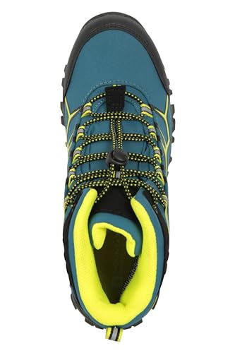Mountain Warehouse Soft-Shell Kids Boots - Lightweight, Durable & Breathable Synthetic Upper with Mesh Lining & Good Grip - for Spring Summer, Travel & Outdoors Dark Teal Kids Shoe Size 4 UK