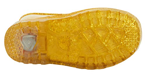 Peppa Pig Girls Gold Light Up Glitter Wellington Boots 7 UK Child