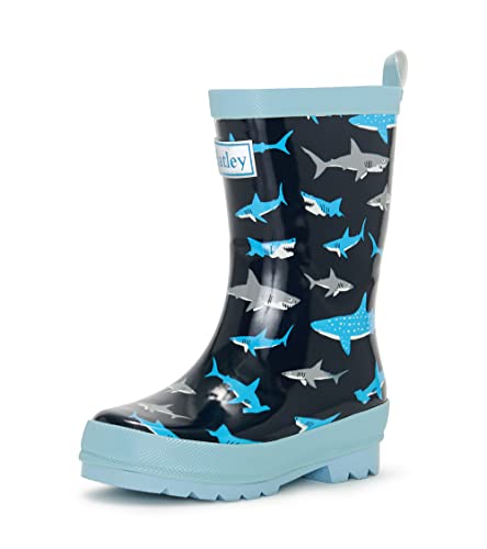 Hatley Boys Printed Wellington Rain Boots, Blue (Shark Frenzy), 13 US Child / 12 UK Child