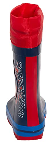 Marvel Boys Spiderman Tie Top Wellingtons Kids Wellies Super Hero Wellington Rain Boots Navy 11 UK Child/EU 29