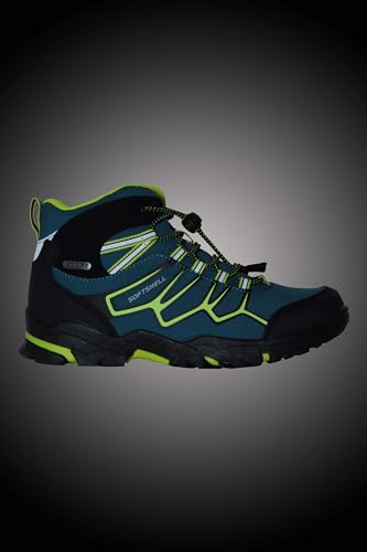 Mountain Warehouse Soft-Shell Kids Boots - Lightweight, Durable & Breathable Synthetic Upper with Mesh Lining & Good Grip - for Spring Summer, Travel & Outdoors Dark Teal Kids Shoe Size 4 UK