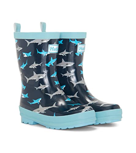 Hatley Boys Printed Wellington Rain Boots, Blue (Shark Frenzy), 13 US Child / 12 UK Child