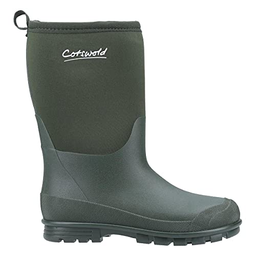 Cotswold Hilly Neoprene Childrens Wellington Boots 3 UK Green