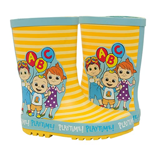 Cocomelon Wellington Boots Kids Official Merchandise | JJ TomTom Yoyo Adorable Yellow Wellies | Unisex children's rain boots (7 UK Child, numeric_7)