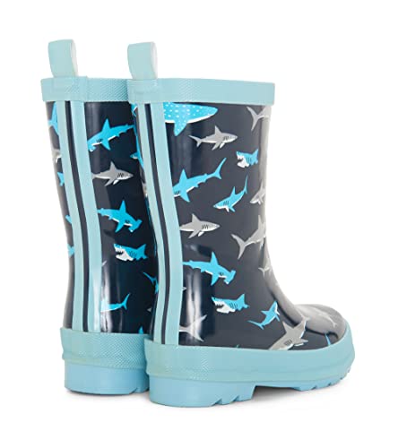 Hatley Boys Printed Wellington Rain Boots, Blue (Shark Frenzy), 13 US Child / 12 UK Child