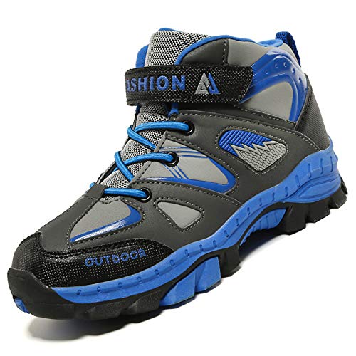 Unitysow Boys Trekking & Hiking Footwear Kids Walking Boots Waterproof Trainers Running Shoes Outdoor Camping Climbing Shoes Junior Sneakers,Blue,4 UK