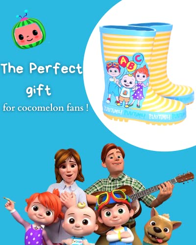 Cocomelon Wellington Boots Kids Official Merchandise | JJ TomTom Yoyo Adorable Yellow Wellies | Unisex children's rain boots (7 UK Child, numeric_7)