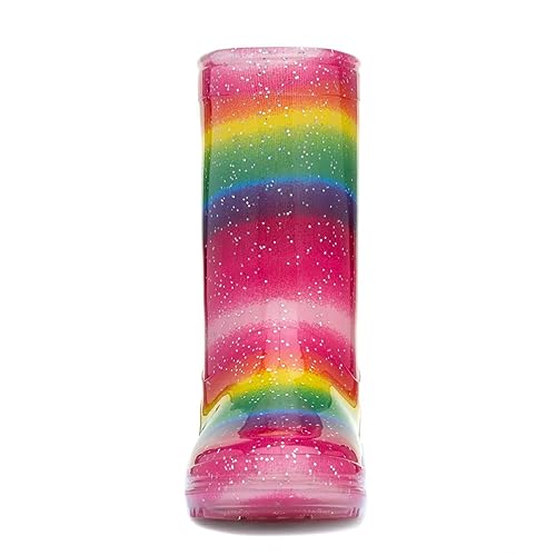 Zone - Kids Multi Rainbow Glitter Welly - Size 8 Child UK - Multicolour