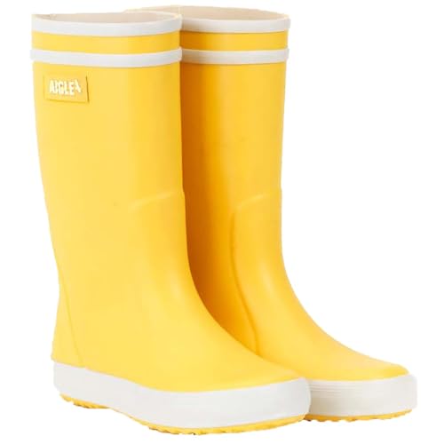 Aigle Lolly Pop 2 Rain Boot, Yellow/White, 10 UK Child