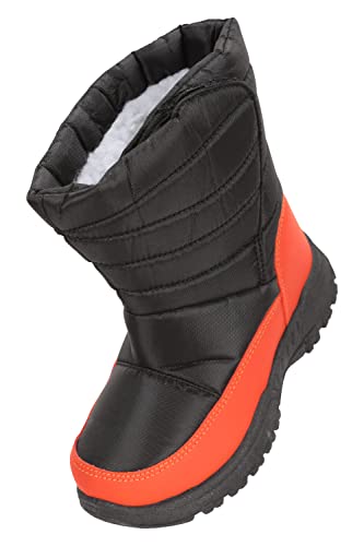 Mountain Warehouse Caribou Junior Kids Snow Boots - Snowproof, Fleece Lining, Warm, Insulated, High Traction Sole - Ideal For Dark Red Kids Shoe Size 8 UK