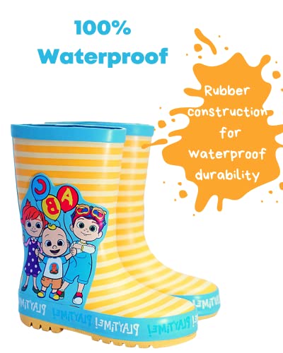Cocomelon Wellington Boots Kids Official Merchandise | JJ TomTom Yoyo Adorable Yellow Wellies | Unisex children's rain boots (7 UK Child, numeric_7)