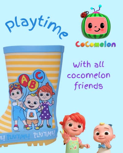 Cocomelon Wellington Boots Kids Official Merchandise | JJ TomTom Yoyo Adorable Yellow Wellies | Unisex children's rain boots (7 UK Child, numeric_7)