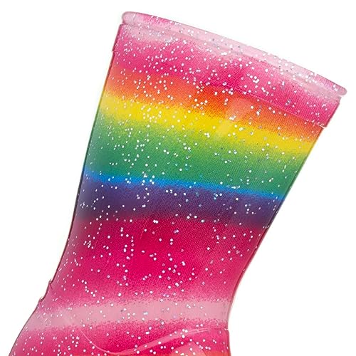 Zone - Kids Multi Rainbow Glitter Welly - Size 8 Child UK - Multicolour