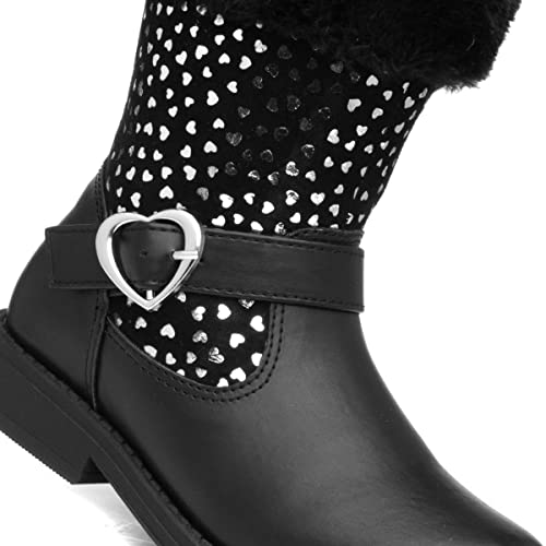 Walkright Lynn Kids Black Heart Calf Boots - Size 11 Child UK - Black