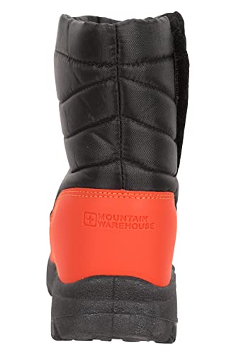 Mountain Warehouse Caribou Junior Kids Snow Boots - Snowproof, Fleece Lining, Warm, Insulated, High Traction Sole - Ideal For Dark Red Kids Shoe Size 8 UK